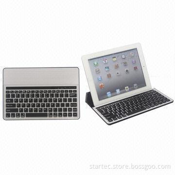 Bluetooth 3.0 Keyboards for iPad and 7 to 10.1-inch Tablets with Holder and Aluminum Cover